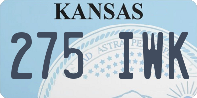 KS license plate 275IWK