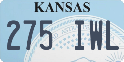 KS license plate 275IWL