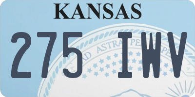 KS license plate 275IWV