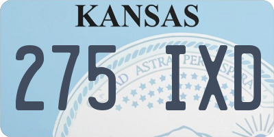 KS license plate 275IXD