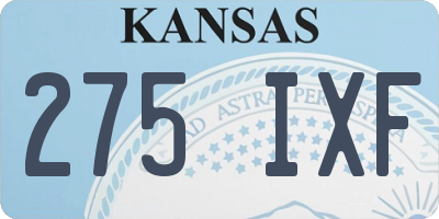 KS license plate 275IXF