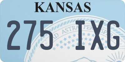 KS license plate 275IXG
