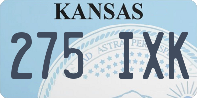 KS license plate 275IXK