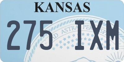 KS license plate 275IXM