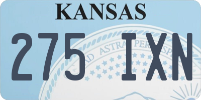 KS license plate 275IXN