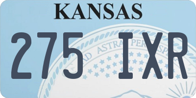 KS license plate 275IXR