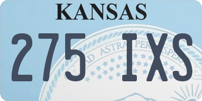 KS license plate 275IXS
