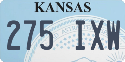 KS license plate 275IXW