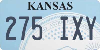 KS license plate 275IXY