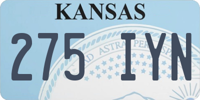 KS license plate 275IYN