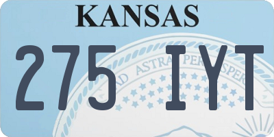 KS license plate 275IYT