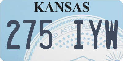 KS license plate 275IYW