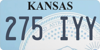 KS license plate 275IYY