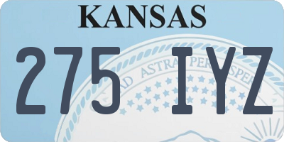 KS license plate 275IYZ