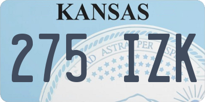 KS license plate 275IZK