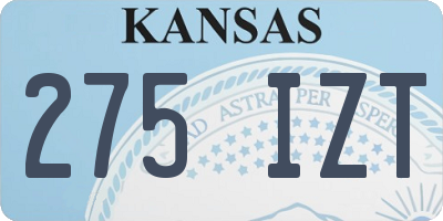 KS license plate 275IZT