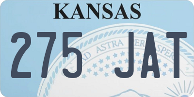 KS license plate 275JAT