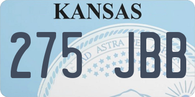 KS license plate 275JBB