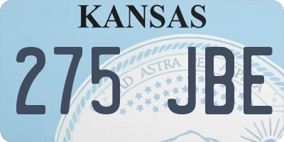 KS license plate 275JBE