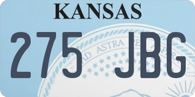 KS license plate 275JBG
