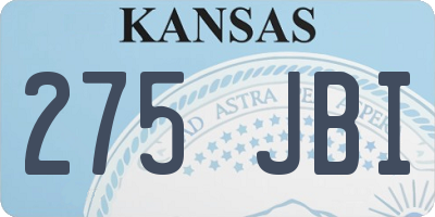 KS license plate 275JBI