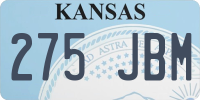 KS license plate 275JBM