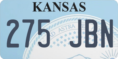 KS license plate 275JBN