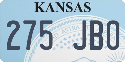 KS license plate 275JBO