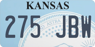 KS license plate 275JBW
