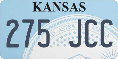 KS license plate 275JCC