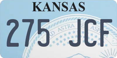 KS license plate 275JCF