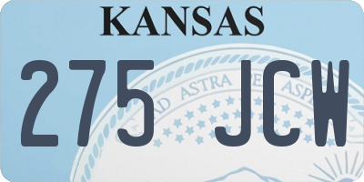 KS license plate 275JCW