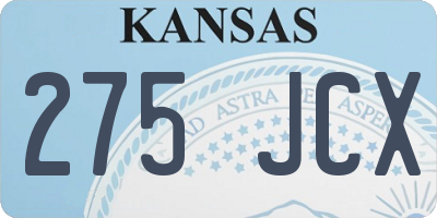 KS license plate 275JCX
