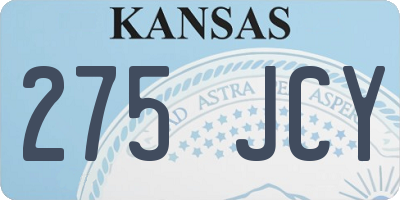 KS license plate 275JCY