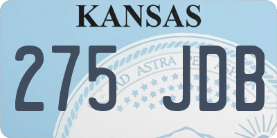KS license plate 275JDB