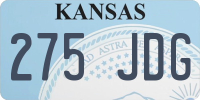 KS license plate 275JDG