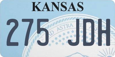 KS license plate 275JDH