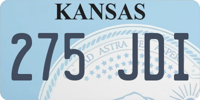 KS license plate 275JDI