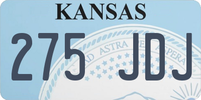 KS license plate 275JDJ