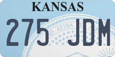 KS license plate 275JDM