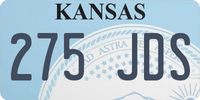 KS license plate 275JDS