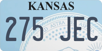 KS license plate 275JEC