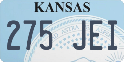 KS license plate 275JEI