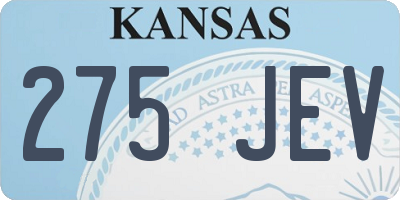 KS license plate 275JEV