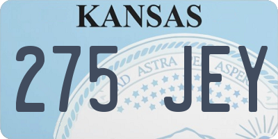 KS license plate 275JEY