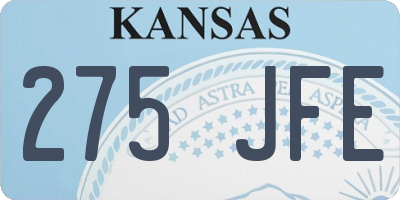 KS license plate 275JFE