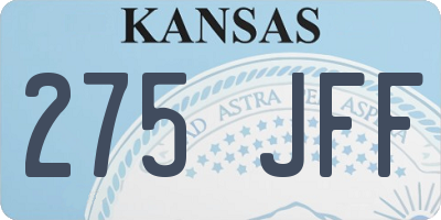 KS license plate 275JFF