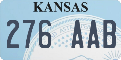 KS license plate 276AAB