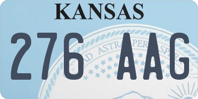 KS license plate 276AAG