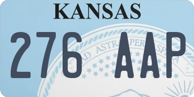 KS license plate 276AAP